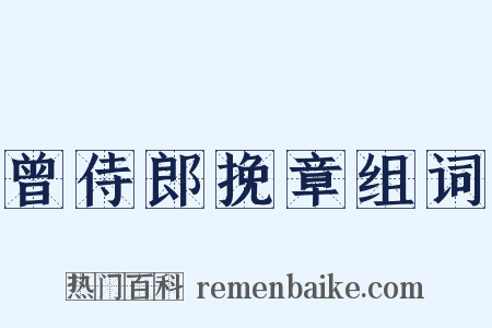 曾侍郎挽章组词是什么意思的图片